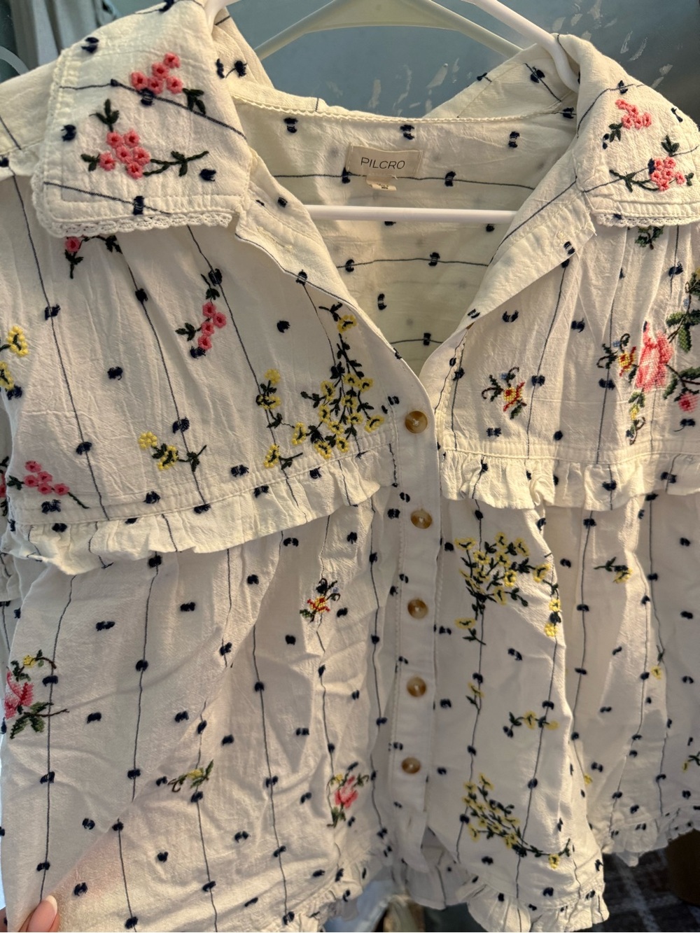 Pilcro Seaside Hankerchief Print Buttondown Shirt - Picture 3 of 3